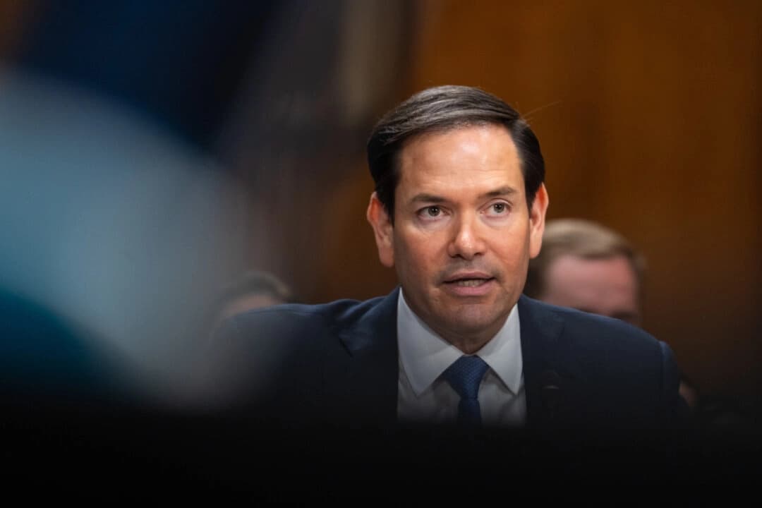 El secretario de Estado Marco Rubio testifica ante la Comisión de Relaciones Exteriores del Senado en el Capitolio el 20 de mayo de 2025. (Madalina Vasiliu/The Epoch Times)