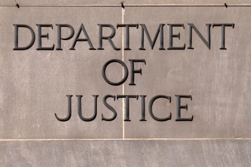 Un letrero del Departamento de Justicia de EE. UU. en el edificio de la sede en Washington, el 18 de noviembre de 2024. The Canadian Press/AP, José Luis Magana