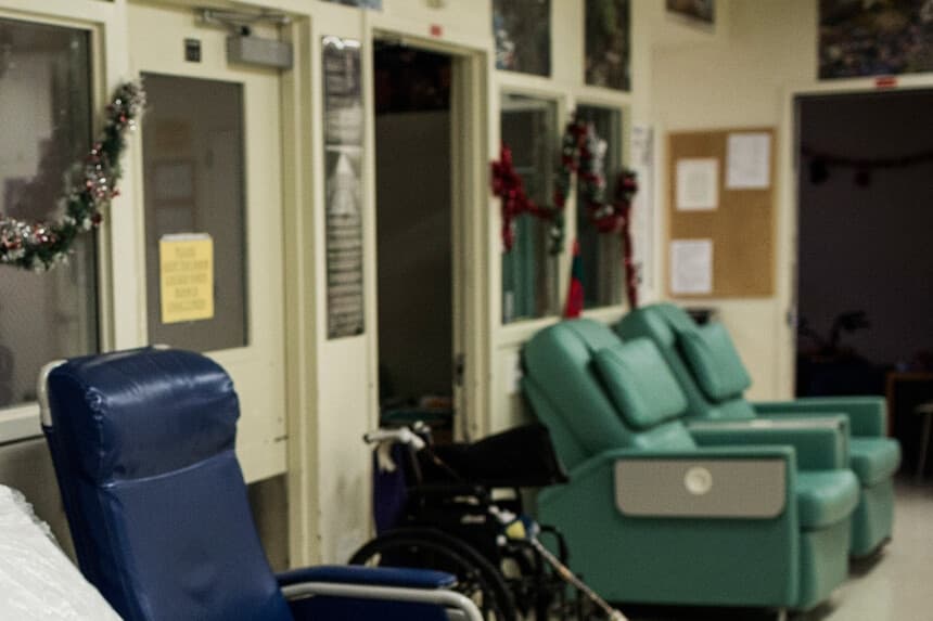 El ala de cuidados paliativos del California Medical Facility en Vacaville, California, el 17 de diciembre de 2013. (Andrew Burton/Getty Images).