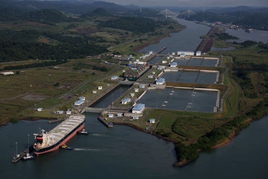 Imagen aérea canal de Panamá. (Justin Sullivan/Getty Images)