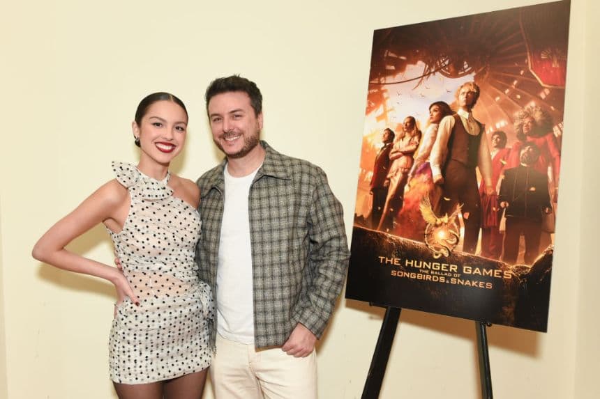 Olivia Rodrigo y Daniel Nigro asisten a la recepción de «Los juegos del hambre: La balada de los cantores y las serpientes». (Foto de Vivien Killilea/Getty Images para Lionsgate)