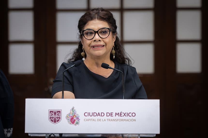 Fotografía de archivo de la Jefa de Gobierno de la Ciudad de México, Clara Brugada, hablando durante una rueda de prensa en Ciudad de México (EFE/Madla Hartz)
