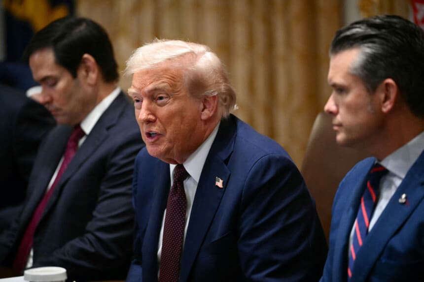 President Trump participates in a Cabinet meeting at the White House on Aug. 26, 2025. (Mandel Ngan/AFP via Getty Images).