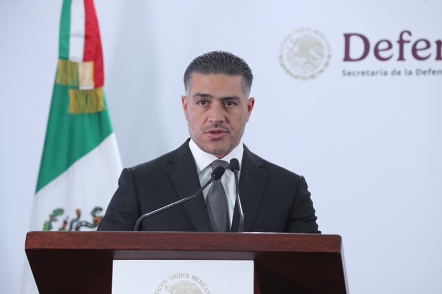 El secretario de Seguridad y Protección Ciudadana (SSPC), Omar García Harfuch, habla durante una rueda de prensa en la Ciudad de México. (Imagen de archivo. EFE/ Mario Guzmán)