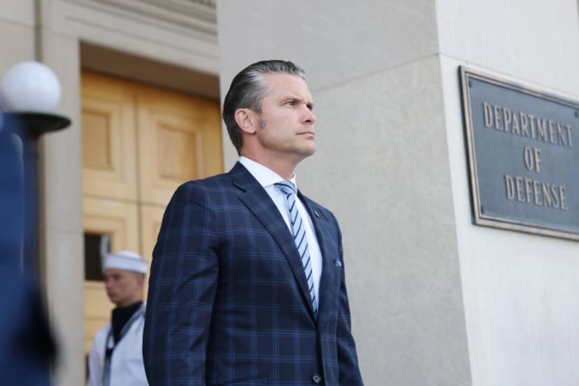 El secretario de Guerra Pete Hegseth en el Pentágono, en Arlington (Virginia), el 9 de septiembre de 2025. (Anna Moneymaker/Getty Images)