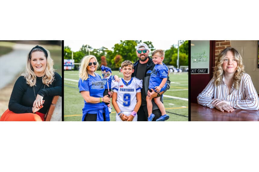 Madres de niños con autismo (de izquierda a derecha) Greer McGuinness, Lauren Anderson y Danielle Lasher. (Cortesía de Greer McGuinness, cortesía de Lauren Anderson, Madalina Vasiliu/The Epoch Times).