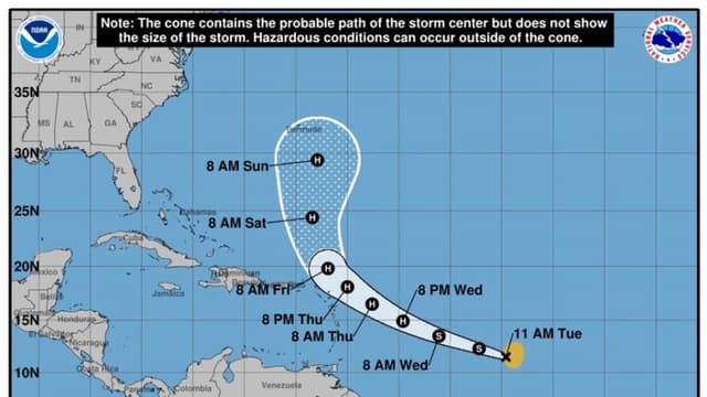 Tormenta Jerry amenaza con convertirse en huracán al acercarse a las Islas de Sotavento