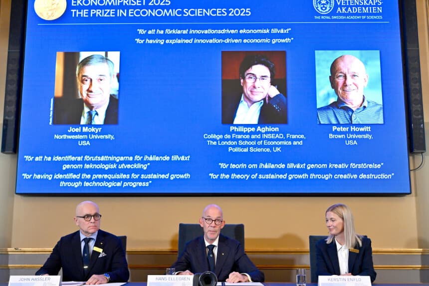Tres investigadores ganan el Nobel de Economía por su estudio sobre innovación y crecimiento económico