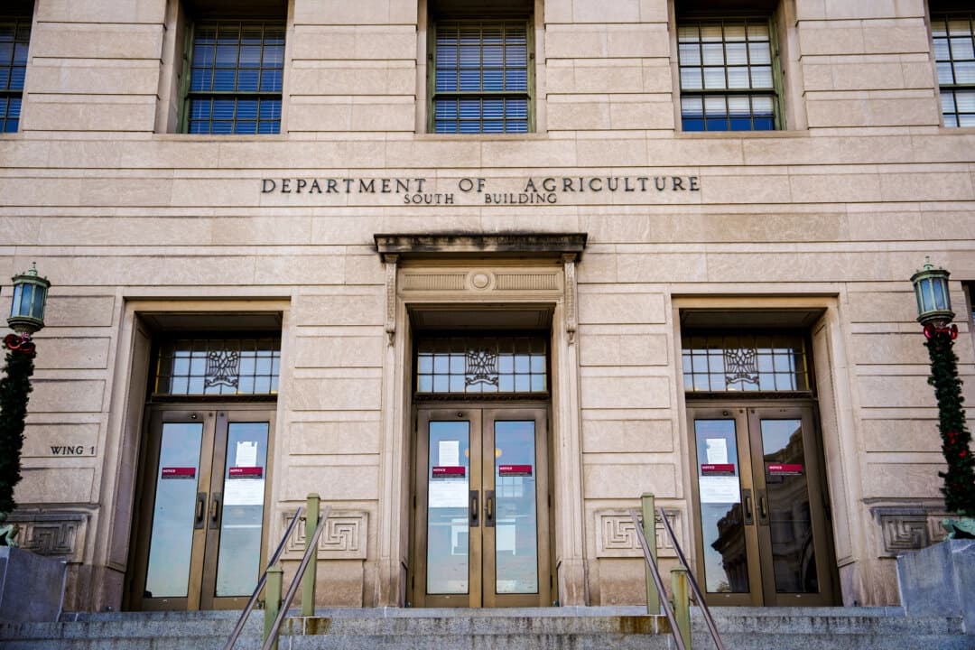 El Departamento de Agricultura de los Estados Unidos (USDA) en Washington, el 13 de noviembre de 2023. (Madalina Vasiliu/The Epoch Times).