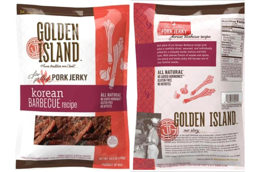 Envases de cecina de cerdo coreana para barbacoa, vendidos en tiendas Costco y Sam's Club, fueron retirados del mercado debido a la posible contaminación con piezas metálicas. (USDA vía AP)