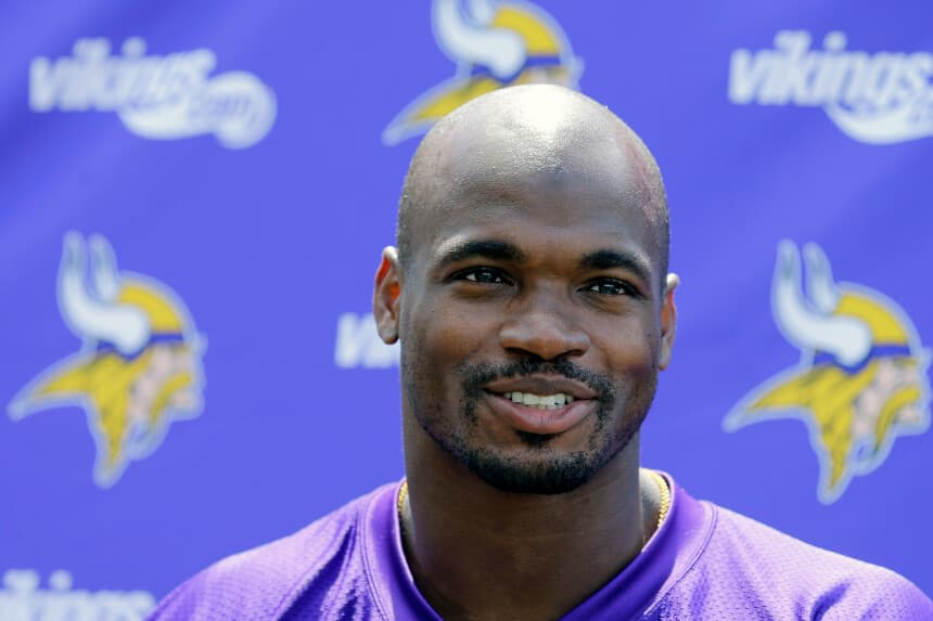 El corredor de los Minnesota Vikings, Adrian Peterson, participó seis veces en el Pro Bowl a lo largo de sus ocho años de carrera. (AP Photo/Ann Heisenfelt).