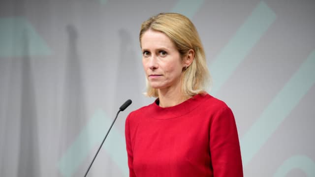 La alta representante de la Unión Europea para Asuntos Exteriores y Política de Seguridad, Kaja Kallas, ofrece una rueda de prensa tras una reunión informal de ministros de Asuntos Exteriores de la UE en el Foro de Copenhague, Dinamarca, el 30 de agosto de 2025. (Emil Helms/Ritzau Scanpix/AFP a través de Getty Images).