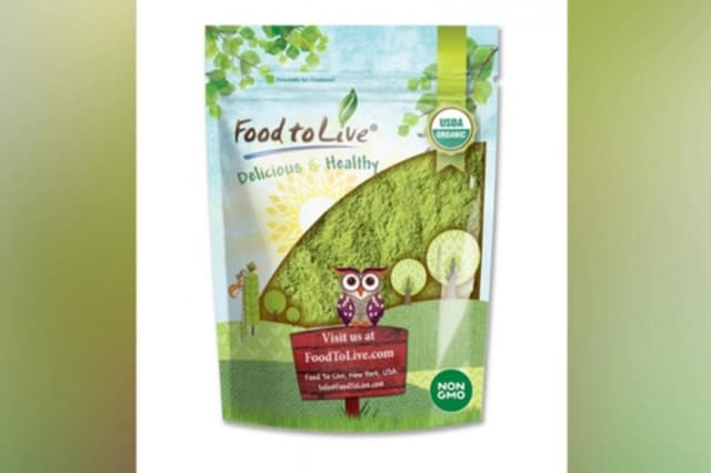 Imagen del paquete de mezcla de superalimentos orgánicos en polvo retirado del mercado de Food To Live. (Cortesía de la FDA)