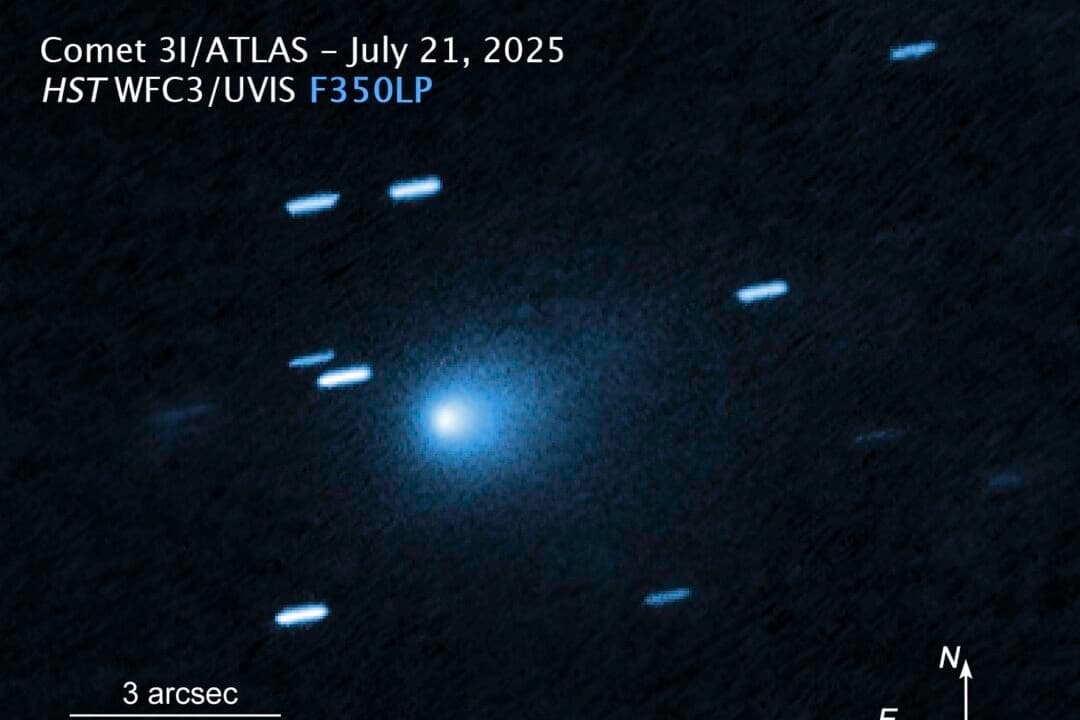 Imagen del cometa interestelar 3I/ATLAS captada por la cámara de campo amplio del telescopio espacial Hubble el 21 de julio de 2025. (NASA)