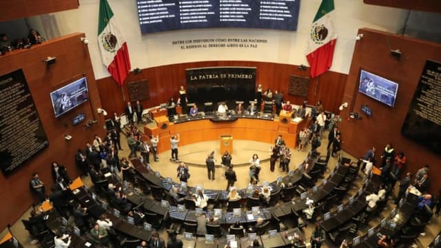 Fotografía que muestra a los asistentes de una sesión en el Senado de la República en Ciudad de México (México). Imagen de archivo. (EFE/ Mario Guzmán)