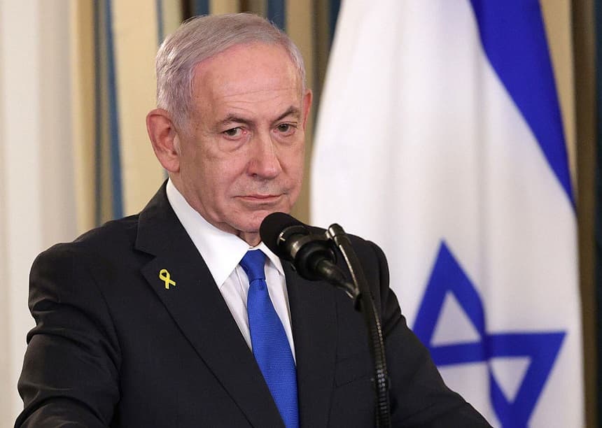 El primer ministro israelí, Benjamin Netanyahu, participa en una conferencia de prensa conjunta con el presidente de Estados Unidos, Donald Trump, en el Comedor de Estado de la Casa Blanca el 29 de septiembre de 2025 en Washington, DC. (Alex Wong/Getty Images)