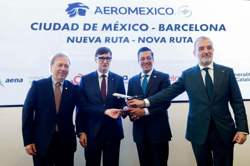 Aeroméxico estrenará ruta directa con Barcelona con 6 vuelos semanales en 2026
