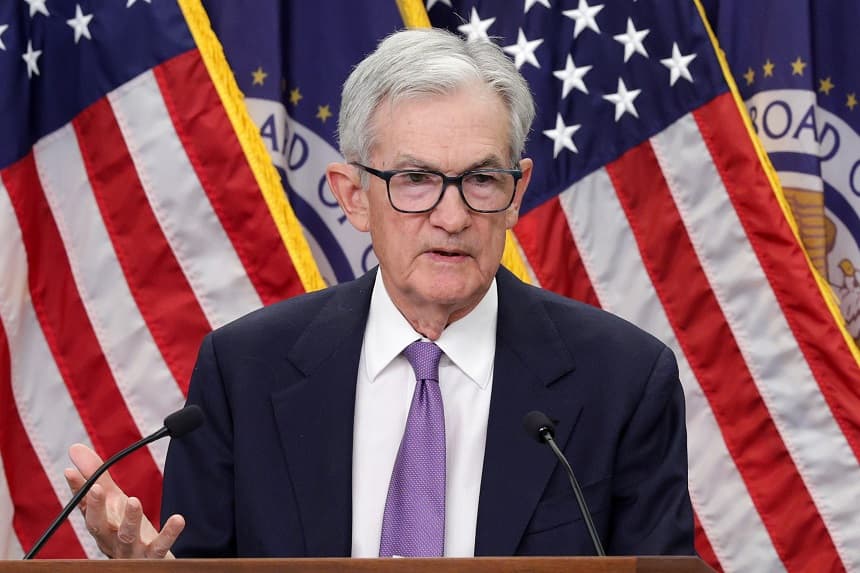 El presidente de la Reserva Federal, Jerome Powell, habla durante una conferencia de prensa tras una reunión del Comité Federal de Mercado Abierto en la Reserva Federal el 29 de octubre de 2025 en Washington, DC. (Alex Wong/Getty Images)