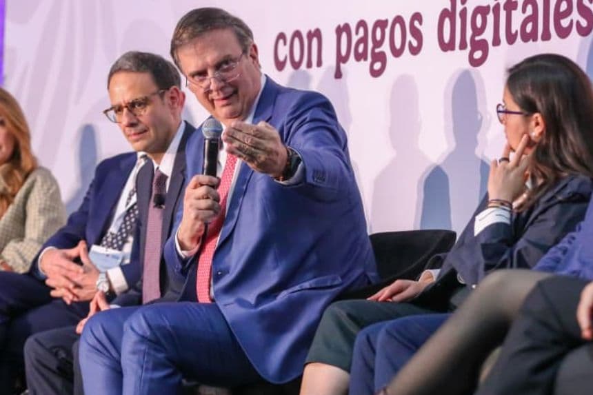 El secretario de Economía de México, Marcelo Ebrard el 11 de diciembre durant el evento "Crece tu Mipyme con pagos digítales". (Secretaría de Economía de México)