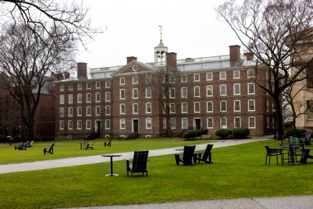 El Main Green en la Universidad Brown en Providence, Rhode Island, el 17 de marzo de 2025. (Scott Eisen/Getty Images)