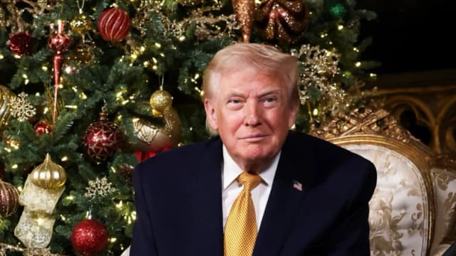 El presidente Donald Trump en el complejo Mar-a-Lago, Palm Beach, Florida, el 24 de diciembre de 2025. (Tasos Katopodis /Getty Images)