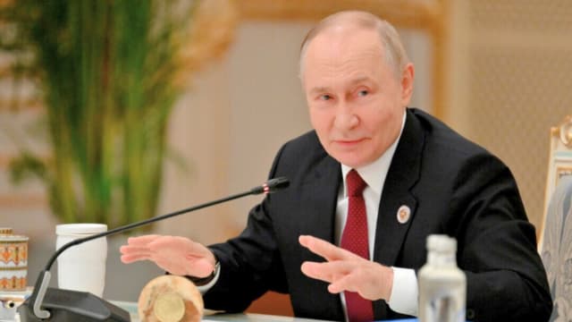 El presidente ruso, Vladímir Putin, en Dusambé, Tayikistán, el 10 de octubre de 2025. (Sputnik/Grigory Sysoev/Pool vía Reuters).