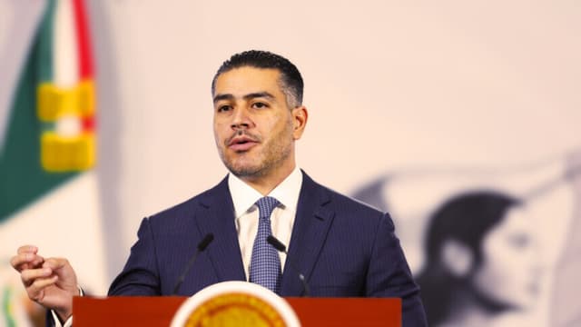 El secretario de Seguridad y Protección Ciudadana, Omar García Harfuch, habla durante una rueda de prensa en Palacio Nacional de la Ciudad de México (Imagen de archivo. EFE/ Sáshenka Gutiérrez)