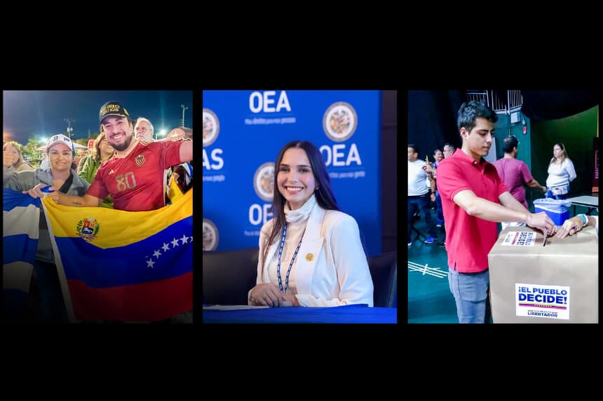 (I.D–R) El contable Carlos Higuerey, la defensora de los derechos humanos Zarai Maza y el activista político Daniel Tirado huyeron todos de Venezuela y ahora viven en Estados Unidos. Aunque provienen de diferentes ámbitos de la vida, todos dicen que el régimen de Maduro los persiguió a ellos y a sus familiares, lo que les llevó a huir. (Cortesía de Carlos Higuerey, Zarai Maza, Daniel Tirado).