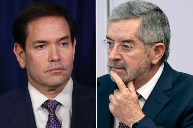 Izq. Secretario de Estado de EE. UU. Marco Rubio (Joe Raedle/Getty Images) Der. Secretario de Relaciones Exteriores de México, Juan Ramón de la Fuente. (EFE/ José Méndez)
