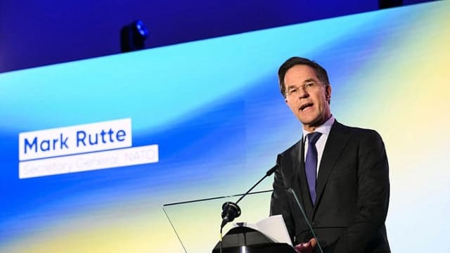 El secretario general de la OTAN, Mark Rutte, pronuncia un discurso inaugural en el Foro Global Europe 2026 de Renew Europe, titulado "La libertad a la ofensiva: luchando por una Europa segura", en el Parlamento Europeo, en Bruselas, el 13 de enero de 2026. (NICOLAS TUCAT / AFP a través de Getty Images)