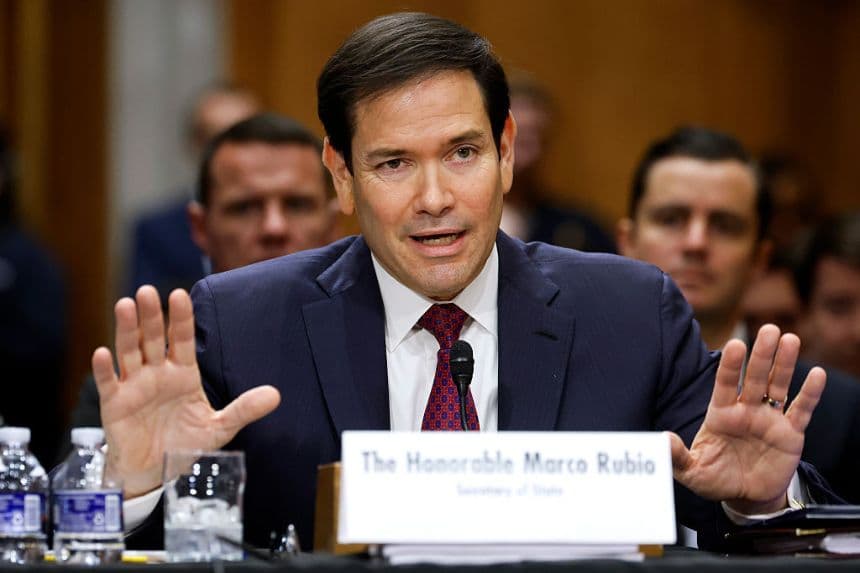 El secretario de Estado de EE. UU., Marco Rubio, testifica durante una audiencia del Comité de Relaciones Exteriores del Senado en el edificio Dirksen del Senado, en Capitol Hill, el 28 de enero de 2026, en Washington, D.C. (Chip Somodevilla/Getty Images)