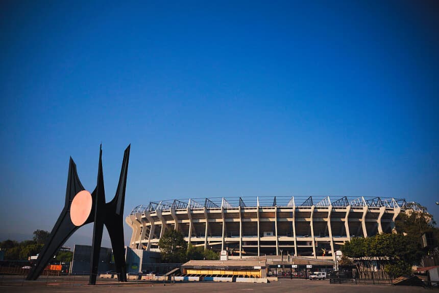 Vista general del Estadio Banorte, también conocido como Estadio Azteca, en obras de renovación con vistas a la Copa Mundial de la FIFA 2026, en el Estadio Banorte, el 6 de enero de 2026, en Ciudad de México. (Héctor Vivas/Getty Images)