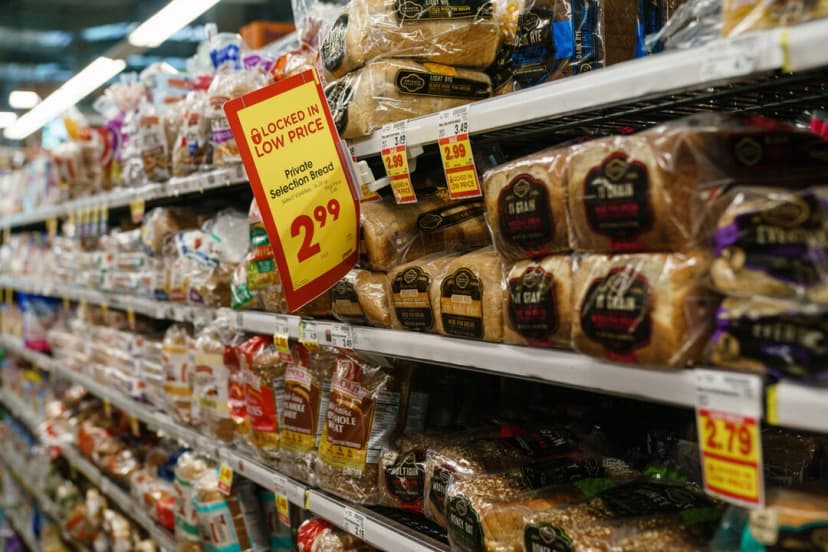 Panes en un supermercado Kroger, en Atlanta, el 14 de octubre de 2022. (Elijah Nouvelage/AFP vía Getty Images)