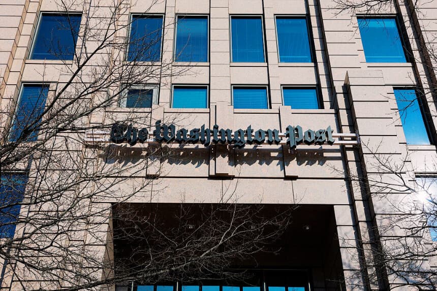 Vista del edificio de oficinas del Washington Post el 4 de febrero de 2026 en Washington, DC. (Anna Moneymaker/Getty Images)
