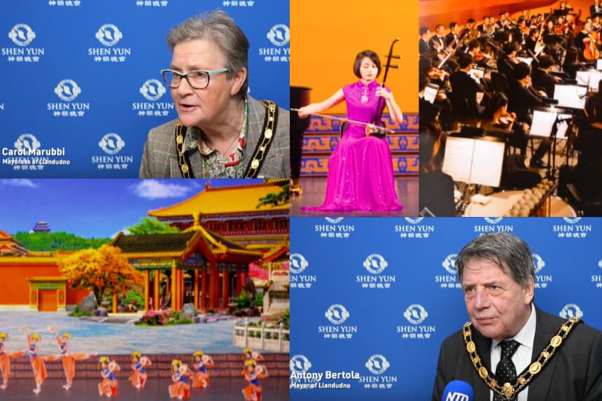 El alcalde y la alcaldesa de Llandudno, conmovidos por los valores de Shen Yun
