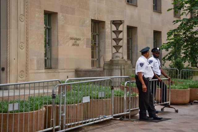 El Departamento de Justicia de Estados Unidos en Washington, el 7 de agosto de 2025. (Madalina Kilroy/The Epoch Times).