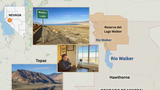 Cómo se está gestando una guerra por el agua en un lago que se está secando en Nevada