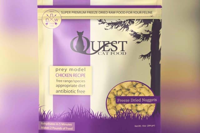 Imagen del alimento para gatos Quest retirado del mercado por Go Raw LLC. (Cortesía de la FDA).