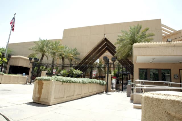 La embajada de Estados Unidos en Riad, Arabia Saudita, el 21 de junio de 2005. (AFP/Getty Images)