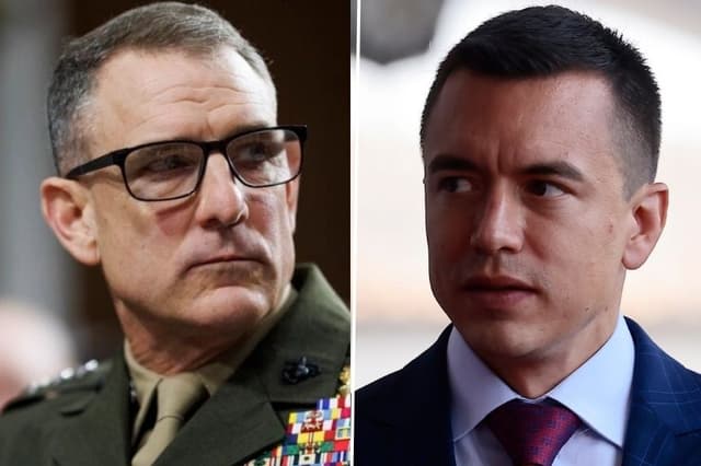 Imagen ilustrativa: De izq. a der. El teniente general del Cuerpo de Marines de EE. UU., Francis Donovan, durante su audiencia de confirmación ante el Comité de Servicios Armados del Senado en el Capitolio, el 15 de enero de 2026. (Tom Brenner/Getty Images) El presidente electo de Ecuador, Daniel Noboa, de la coalición Acción Democrática Nacional, llega al Palacio de Carondelet el 17 de octubre de 2023, en Quito, Ecuador. (Foto de Franklin Jacome / Getty Images).