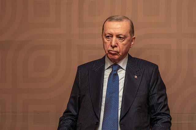 El presidente de Turquía, Recep Tayyip Erdogan, asiste a una ceremonia de firma durante su visita oficial al Palacio Nacional de Addis Abeba el 17 de febrero de 2026. (Marco Simoncelli / AFP a través de Getty Images)