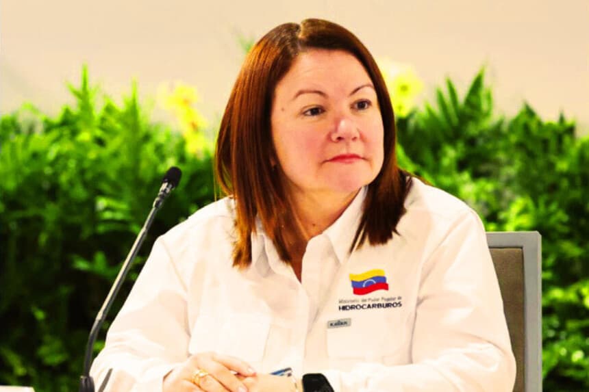 Fotografía cedida por el Palacio de Miraflores que muestra a la nueva ministra de Hidrocarburos de Venezuela, Paula Henao, designada por la presidenta encargada, Delcy Rodríguez, este miércoles, en Caracas, Venezuela. (EFE/ Palacio de Miraflores)