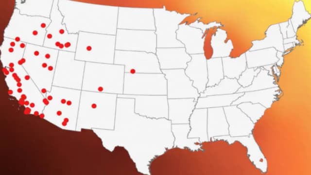 Ola de calor se extiende hacia el oeste mientras la ola de frío persiste en el este y el sur profundo