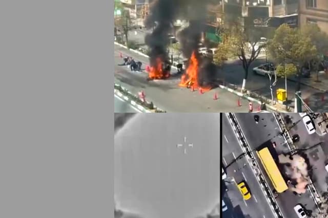 Ataque contra un puesto de control de seguridad de los Basiji en la calle Pirouzi, en Teherán, Irán, a las 11:30 hora local, el 17 de marzo de 2026. (Fuerzas de Defensa de Israel, Internet iraní).