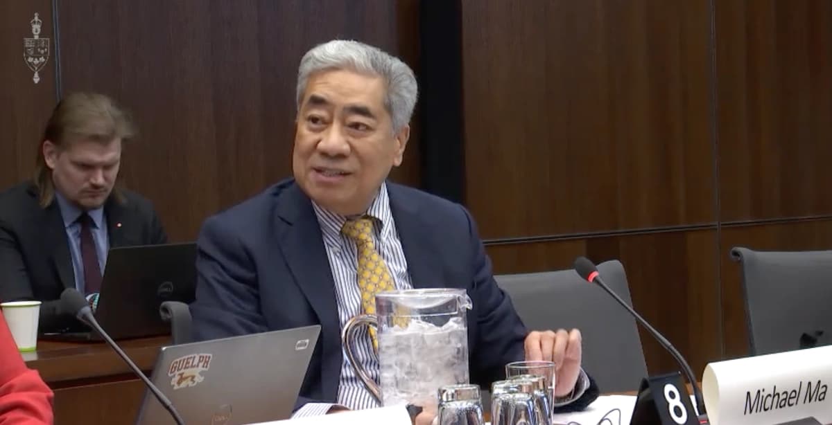 El diputado liberal Michael Ma interviene en una reunión del comité de industria de la Cámara de los Comunes el 26 de marzo de 2025. (Cámara de los Comunes/Captura de pantalla vía The Epoch Times)