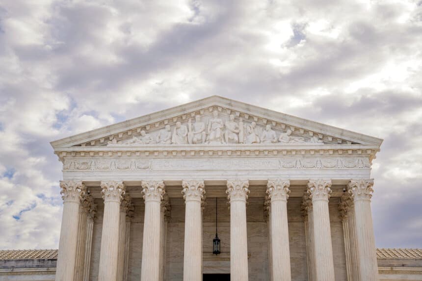 La Corte Suprema de Washington, el 21 de febrero de 2026. (Madalina Kilroy/The Epoch Times).