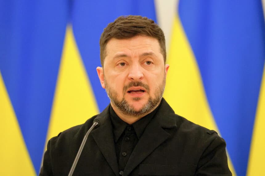 El presidente ucraniano Volodímir Zelenski en Vilna, Lituania, el 25 de enero de 2026. (Petras Malukas/AFP vía Getty Images).