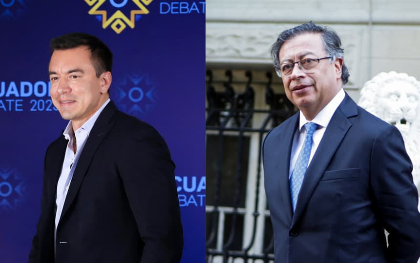 Combo de fotografías de archivo que muestra al presidente de Ecuador, Daniel Noboa (i) y a su homólogo de Colombia Gustavo Petro. (EFE/ARCHIVO)