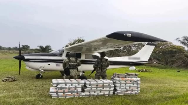 EE. UU. coordina intercepción de aeronave con más de 600 kg de cocaína e incautan la droga en México