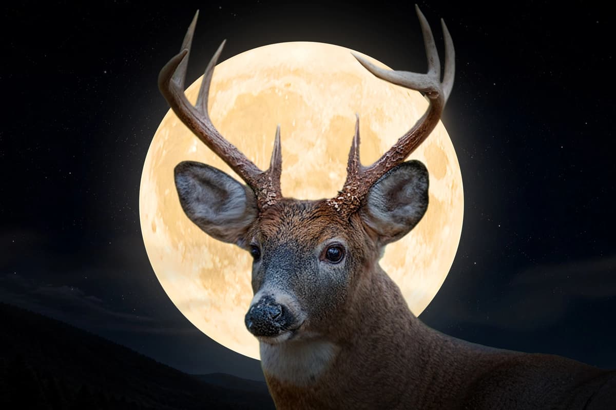 Una representación de la Luna Llena "Ciervo". (The Epoch Times/Shutterstock/Hermoso paisaje/Jim Cumming).